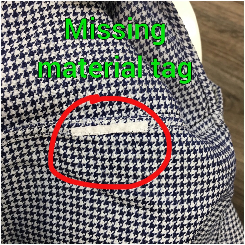 Dries Van Noten Mens Houndstooth Long Sleeve Button Shirt Blue White Size 50 - Picture 5 of 8